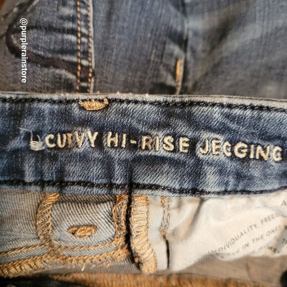 American Eagle Jeans 0 R Curvy Hi Rise Jegging Next Level Stretch Medium Wash - Picture 5 of 12